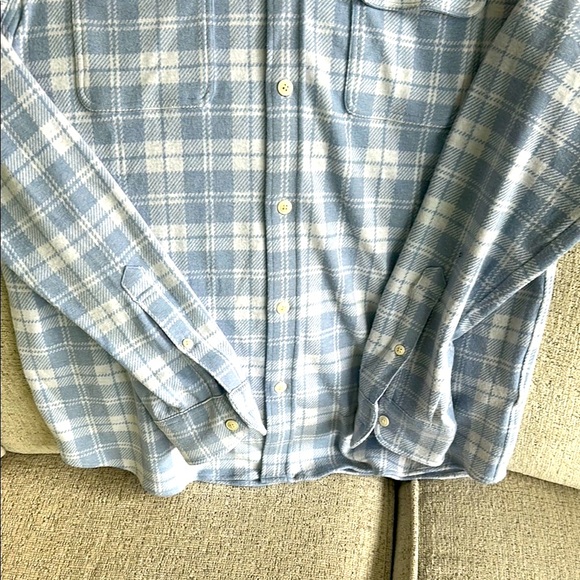 Blue and White Plaid Men's Shirt - Picture 3 of 6